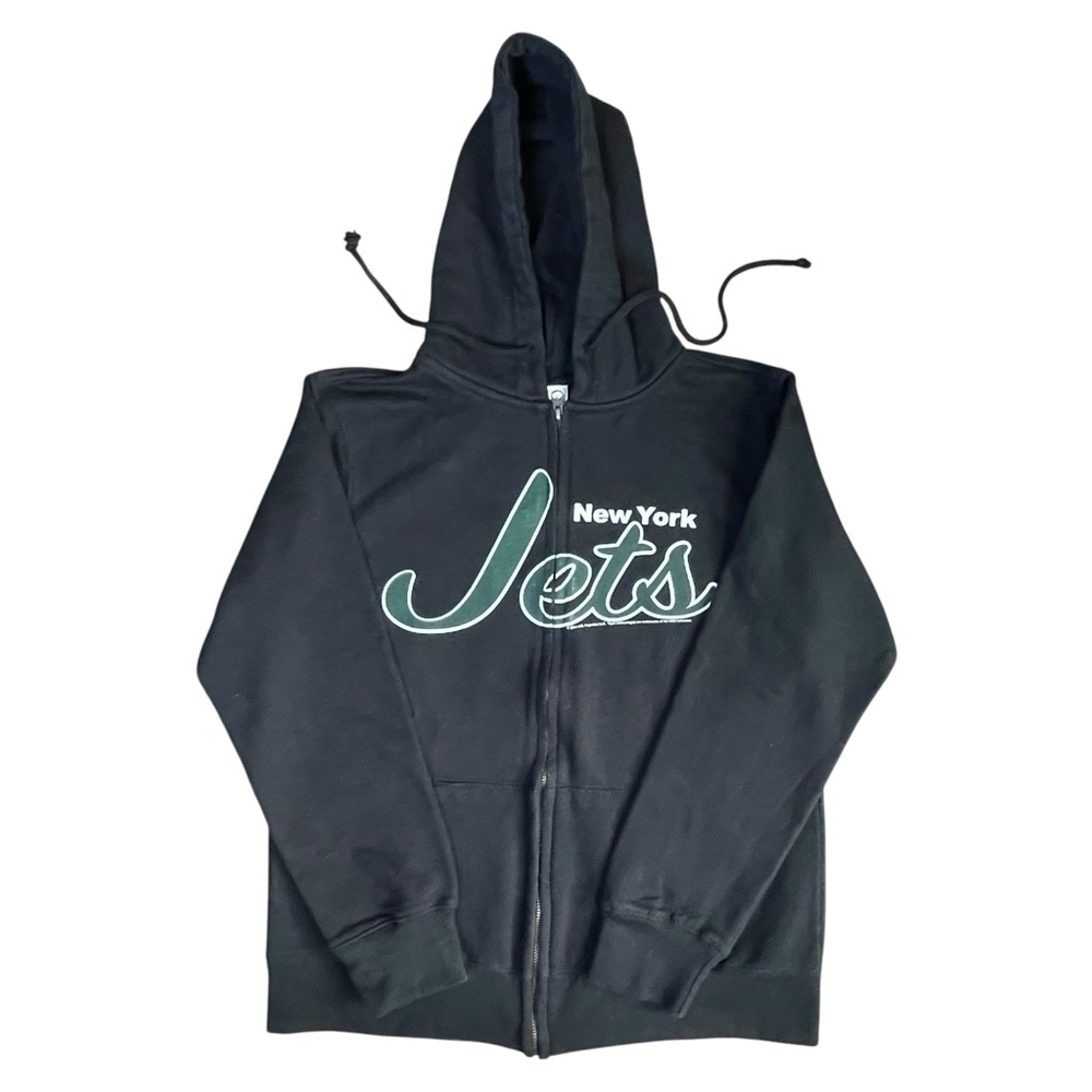 New York Jets Football Team Full Zip Hoodie Sweatshirt Womens Medium Black NFL - Picture 3 of 14